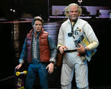 Doc Brown 18cm Actionfigur im weißen Hazmat Suit mit Marty McFly