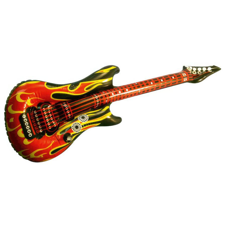 Aufblasbare Rockgitarre Gitarre Flames of Hell Scherzartikel