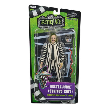 Beetlejuice Black and White Striped Suit Actionfigur von NECA 