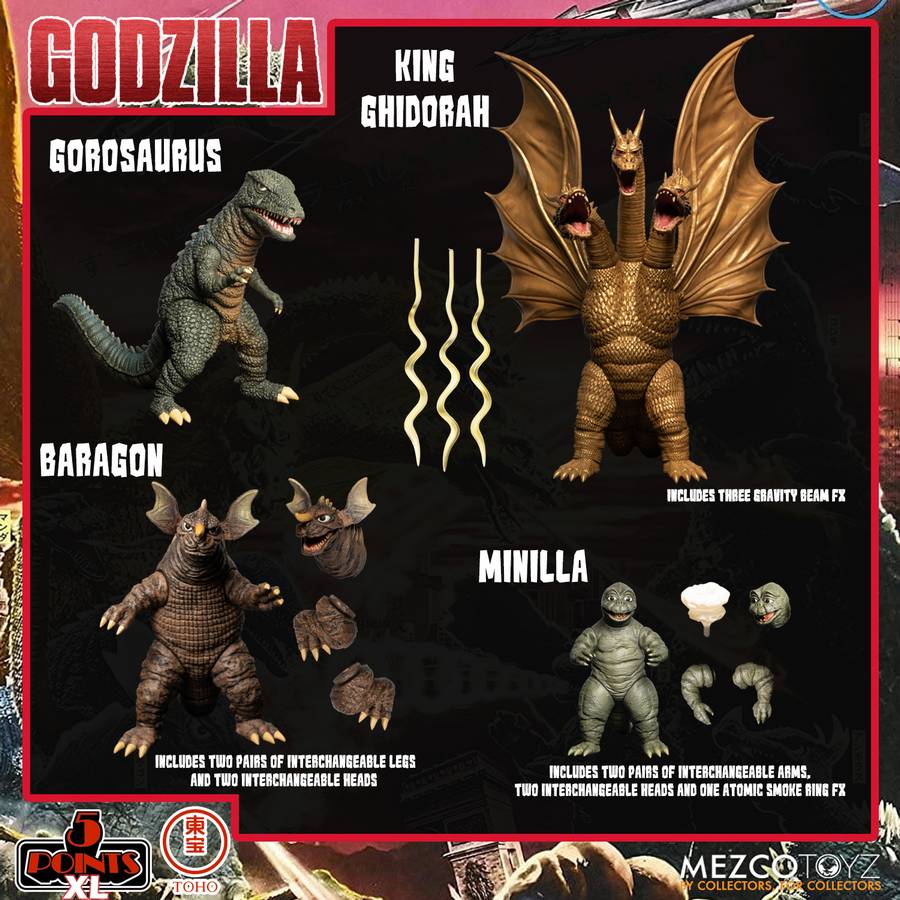 Godzilla Destroy All Monsters 1968 5 Points XL Box Set Round 2 Actionfigur