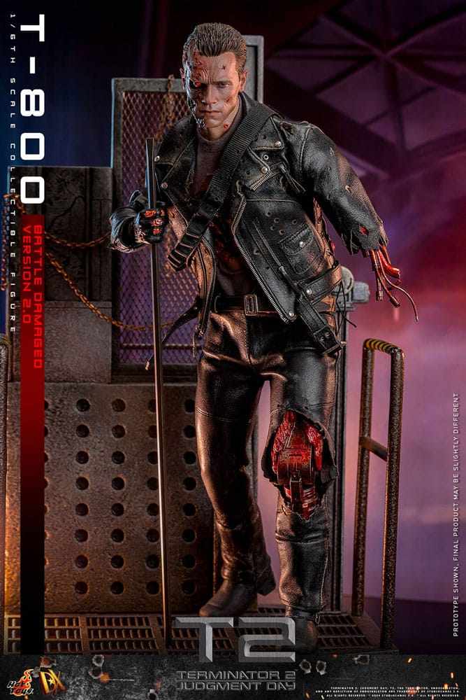 Hot Toys Terminator 2 T-800 Battle Damaged Version 2.0 1/6 Actionfigur 7