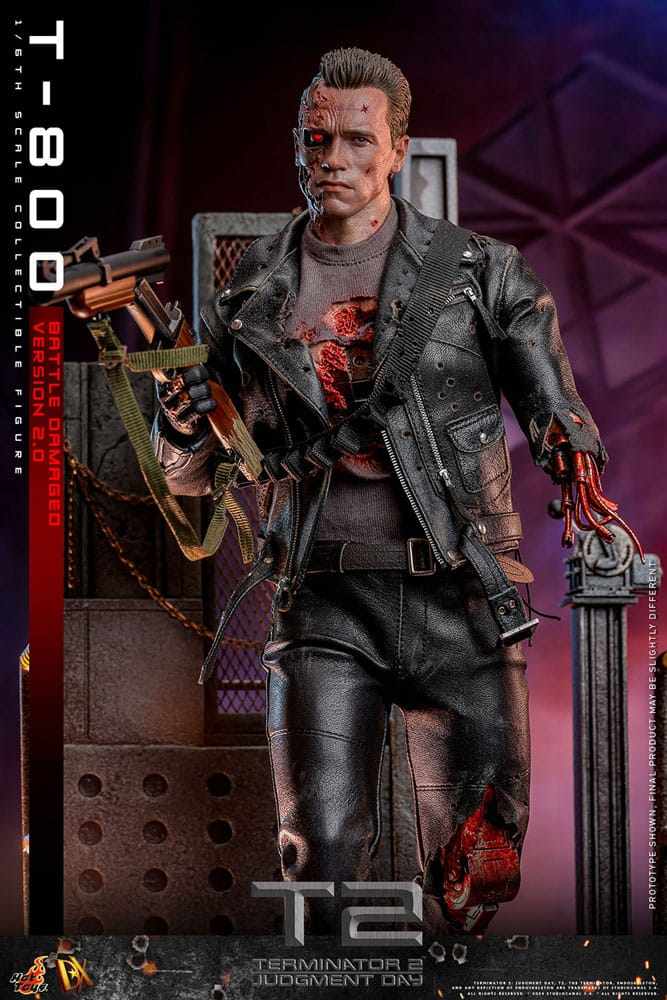 Hot Toys Terminator 2 T-800 Battle Damaged Version 2.0 1/6 Actionfigur 9