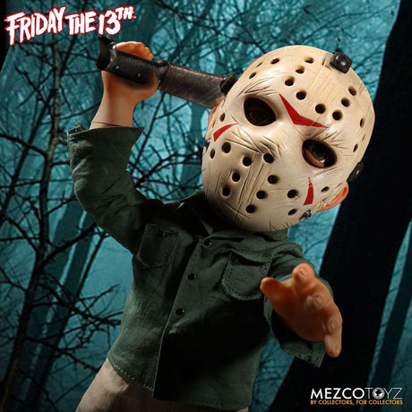 Jason Voorhees 38 cm Puppe mit erhobener Machete und Maske von Mezco Toyz