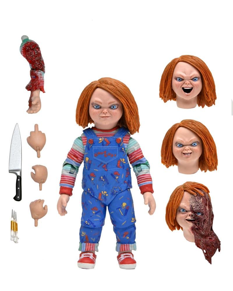 Chucky Actionfigur von NECA- Die Mörderpuppe*, 10 cm groß, mit Zubehör und Austauschteilen, für Horror-Fans und Sammler