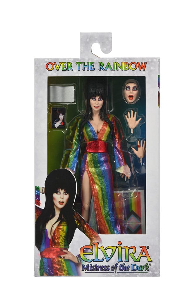 Elvira Mistress of the Dark Over the Rainbow Clothed Actionfigur von NECA in Verpackung