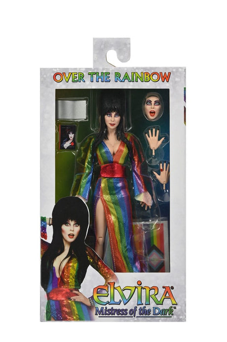 Elvira Mistress of the Dark Over the Rainbow Clothed Actionfigur von NECA in Verpackung