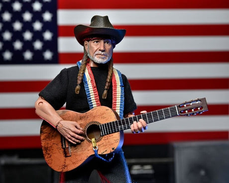 Willie Nelson von NECA mit Gitarre und Hut auf